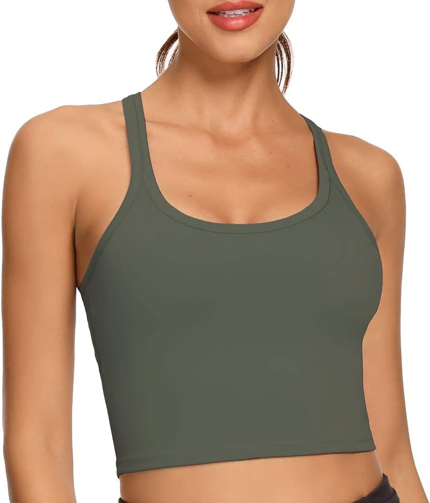 Elevate Your Workout with REKITA Women's Supportive Crop Tops - Built-In Bra for Ultimate Comfort and Style