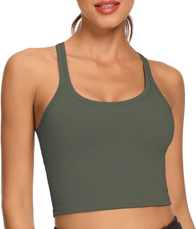 Elevate Your Workout with REKITA Women's Supportive Crop Tops - Built-In Bra for Ultimate Comfort and Style