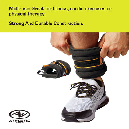 5Lb Pair Ankle & Wrist Weights (2Pcs, Each One Is 2.5LBS), Adjustable Strap