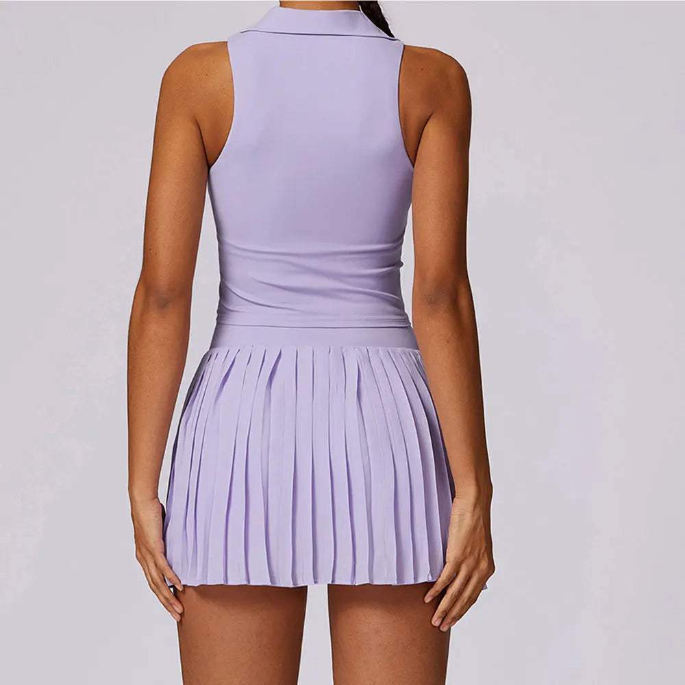 Summer Outdoor Leisure T-Shirt Yoga Set 2PCS Women Gym Clothes Running Sports Fitness Set Breathable Yoga Nude Tennis Clothes