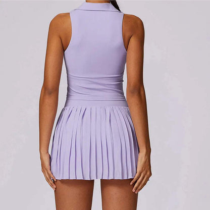 Summer Outdoor Leisure T-Shirt Yoga Set 2PCS Women Gym Clothes Running Sports Fitness Set Breathable Yoga Nude Tennis Clothes