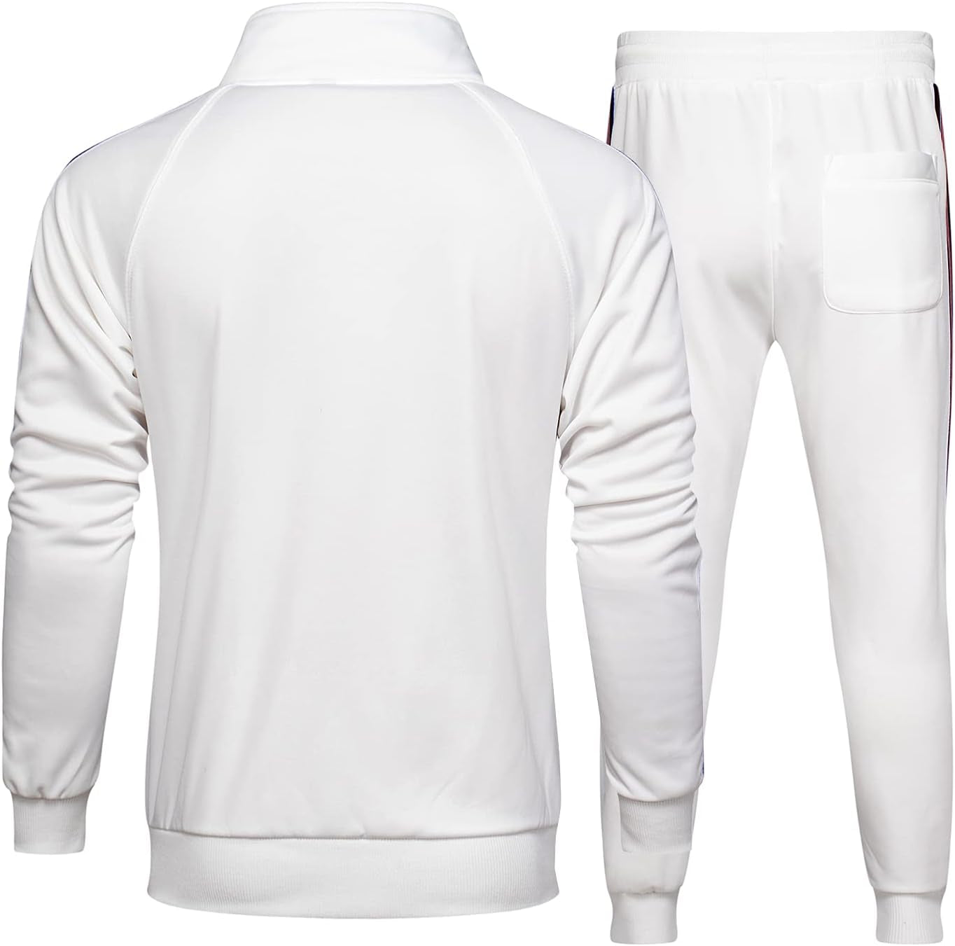 Men Tracksuit Set Full-Zip Sweatshirt Jogger Sweatpants Warm Sports Suit Gym Training Wear